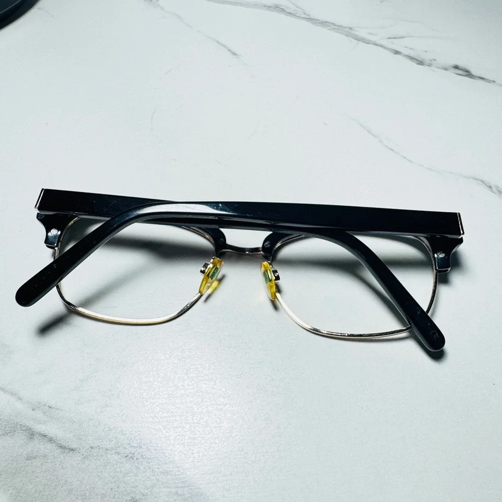 Christian Siriano CV Alyssa Black Silver Browline Eyeglass Frames 54-18-140 BLK